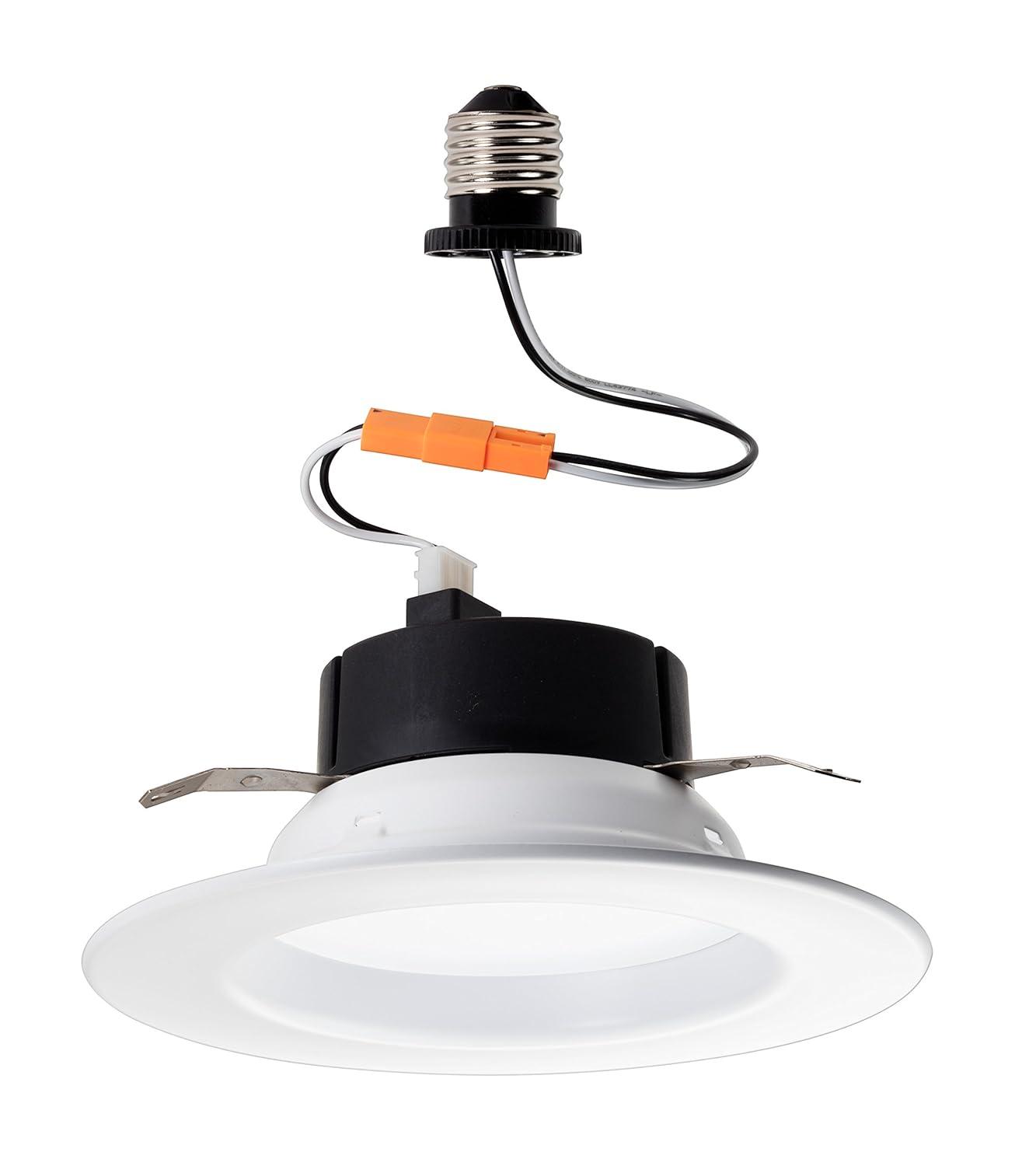 Adjustable White LED Recessed Downlight Fixture, 5-6"