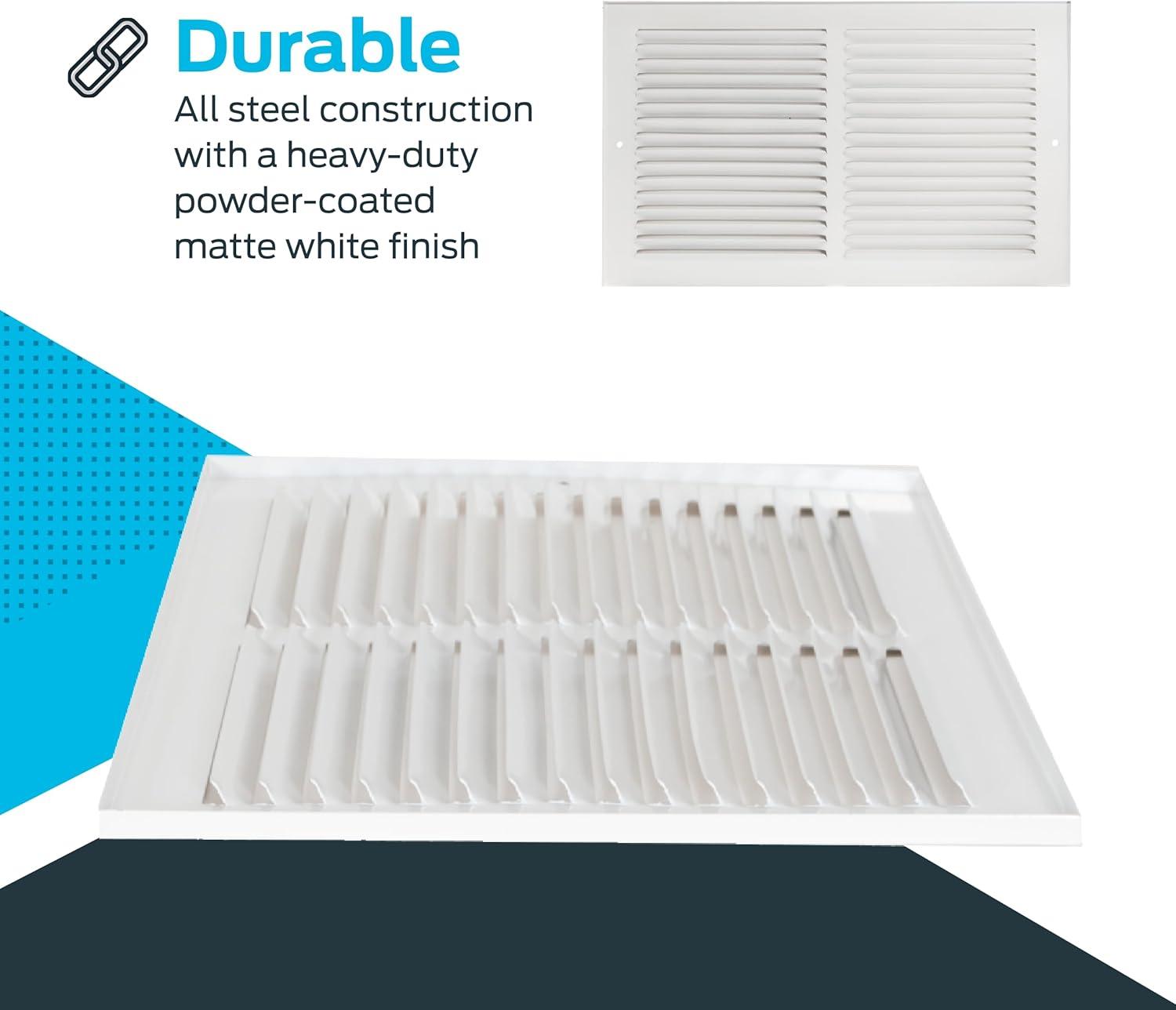 White Powder Coated Steel Wall Mount Air Grille