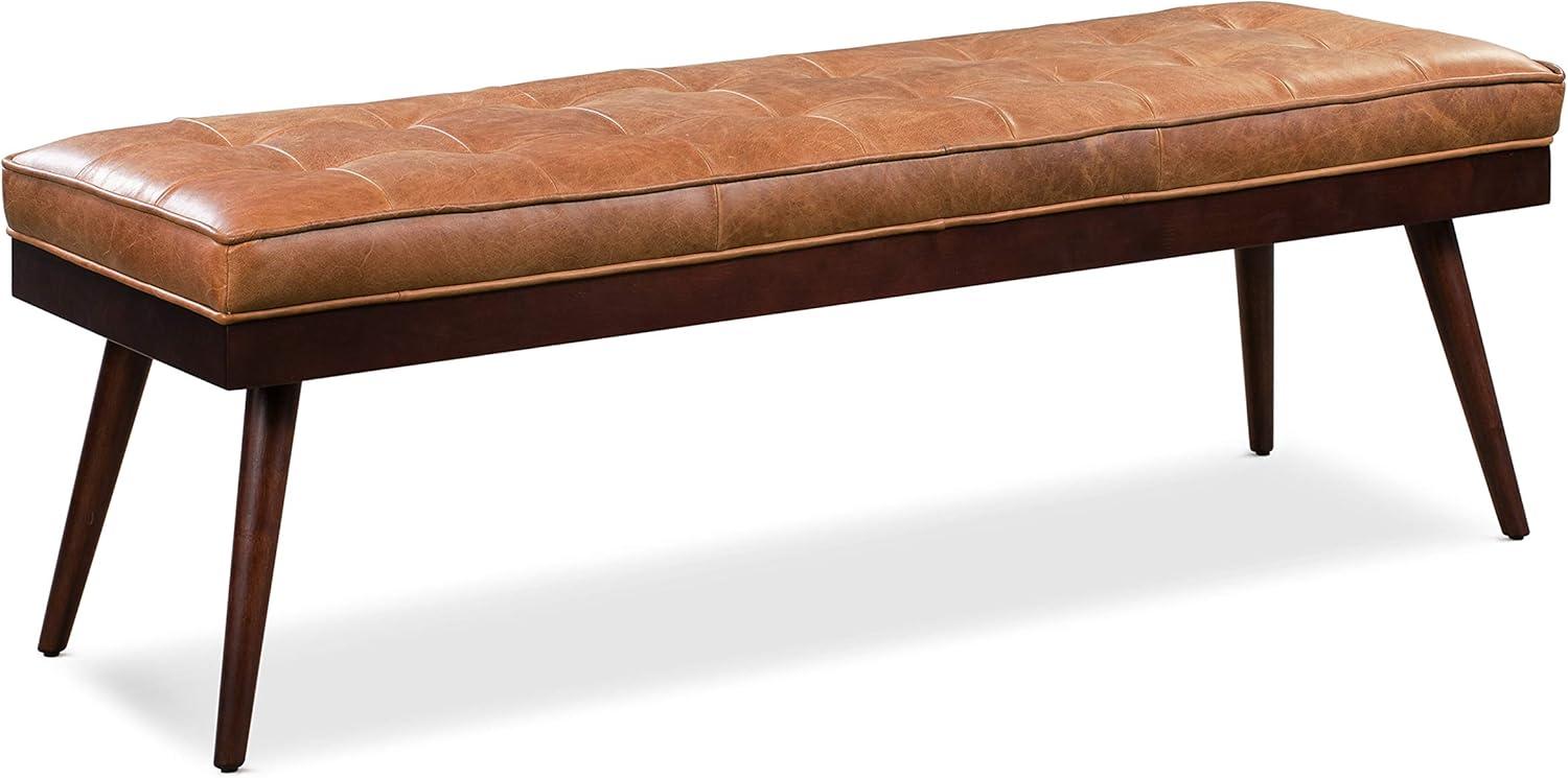 Athan Full-Grain Italian Genuine Leather Bench