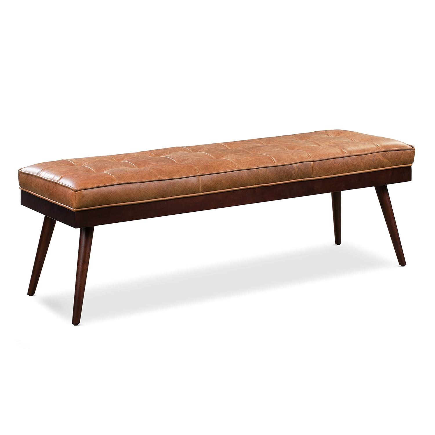 Athan Full-Grain Italian Genuine Leather Bench