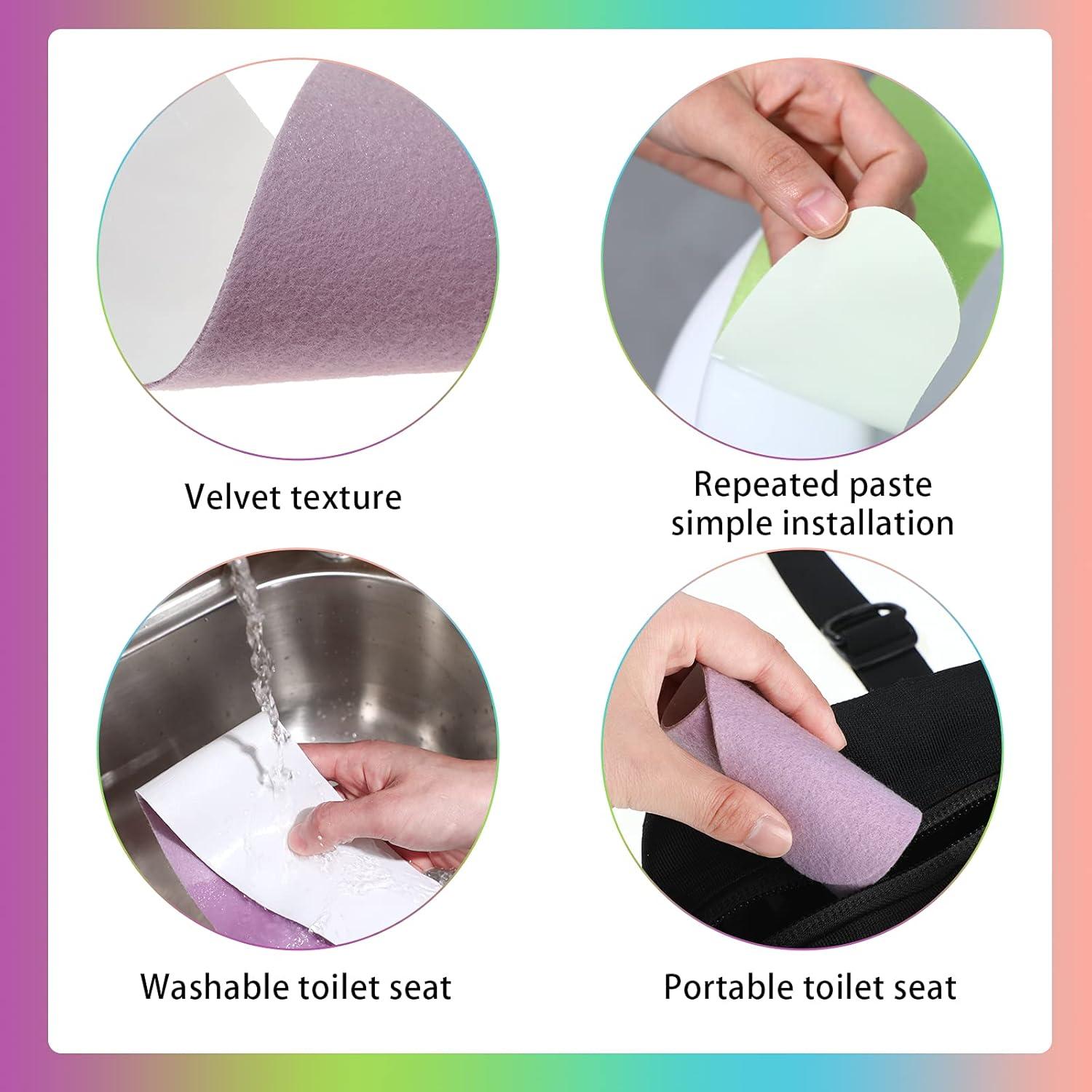 8 Pairs Bathroom Warmer Toilet Seat Cover Pads Washable and Reusable Toilet Seat Cushion Pad Warmer Cover Upgraded Cushion for Winter Bathroom, 4 Colors