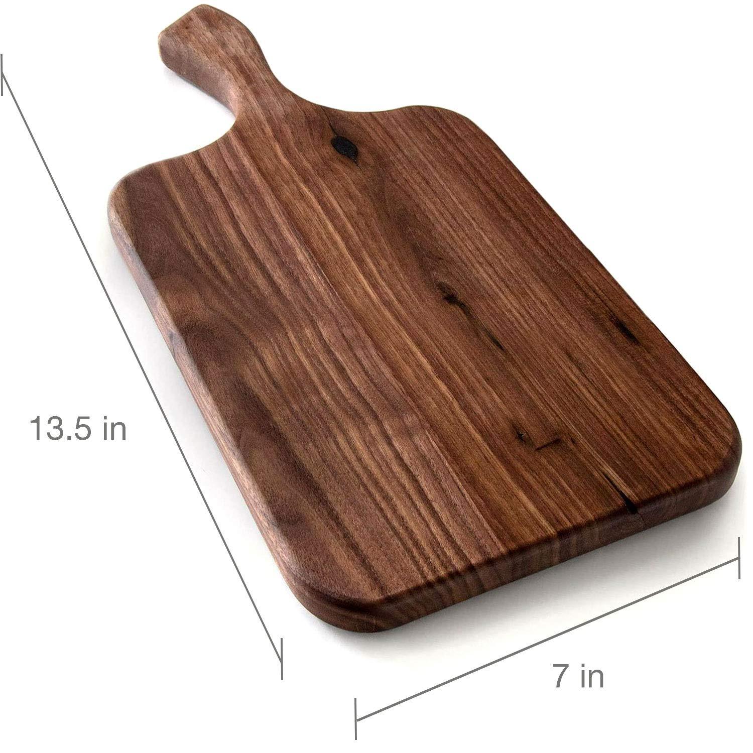Brazos Home Dark Walnut Wood Cutting Board for Kitchen, Seasoned, Chopping Board, Wood Cheese Board, Charcuterie Platter, Ideal for Serving or Chopping Fruit, Vegetables, Cheese or Meat, 13x7, Medium