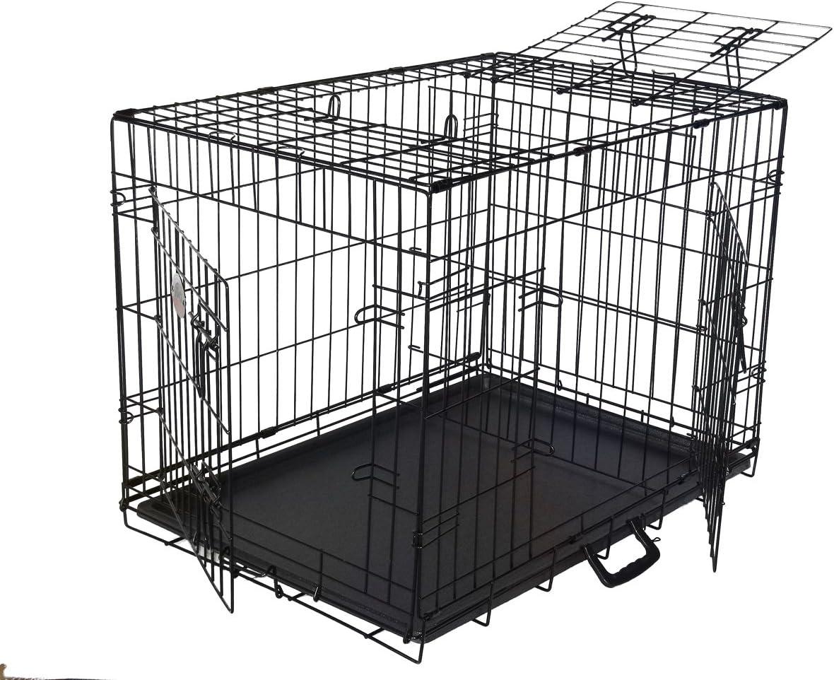 Go Pet Club Metal Collapsible Pet Crate with 3 Doors