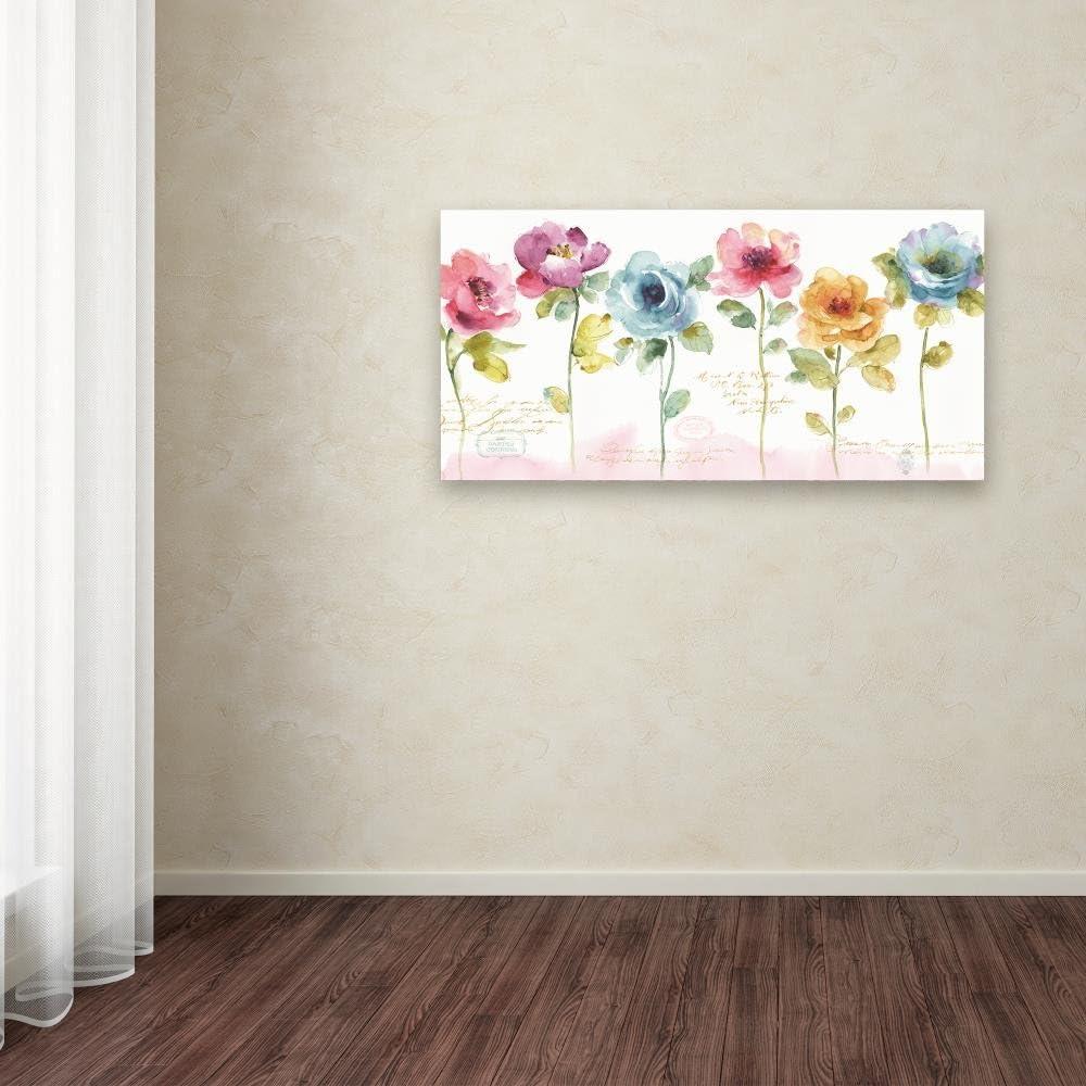 Trademark Fine Art "Rainbow Seeds Loose Floral V" Canvas Art by Lisa Audit