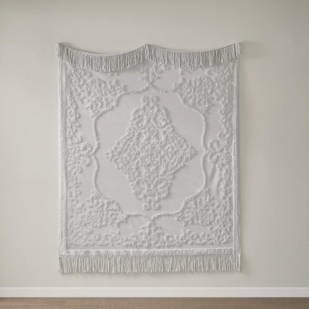 Madison Park Chloe 100% Cotton Tufted Chenille Lightweight Throw With Fringe Tassel