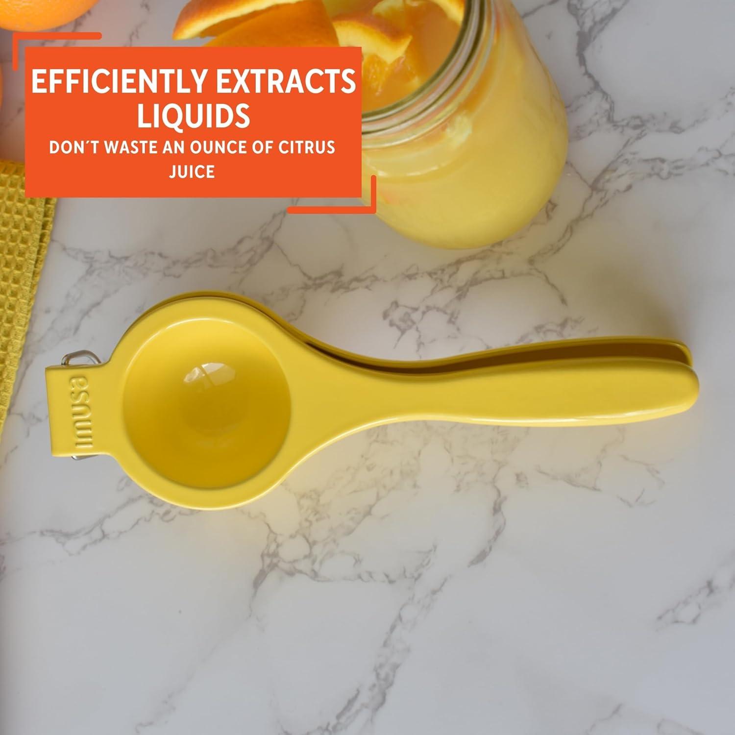 Yellow Cast Aluminum Ergonomic Lemon Squeezer