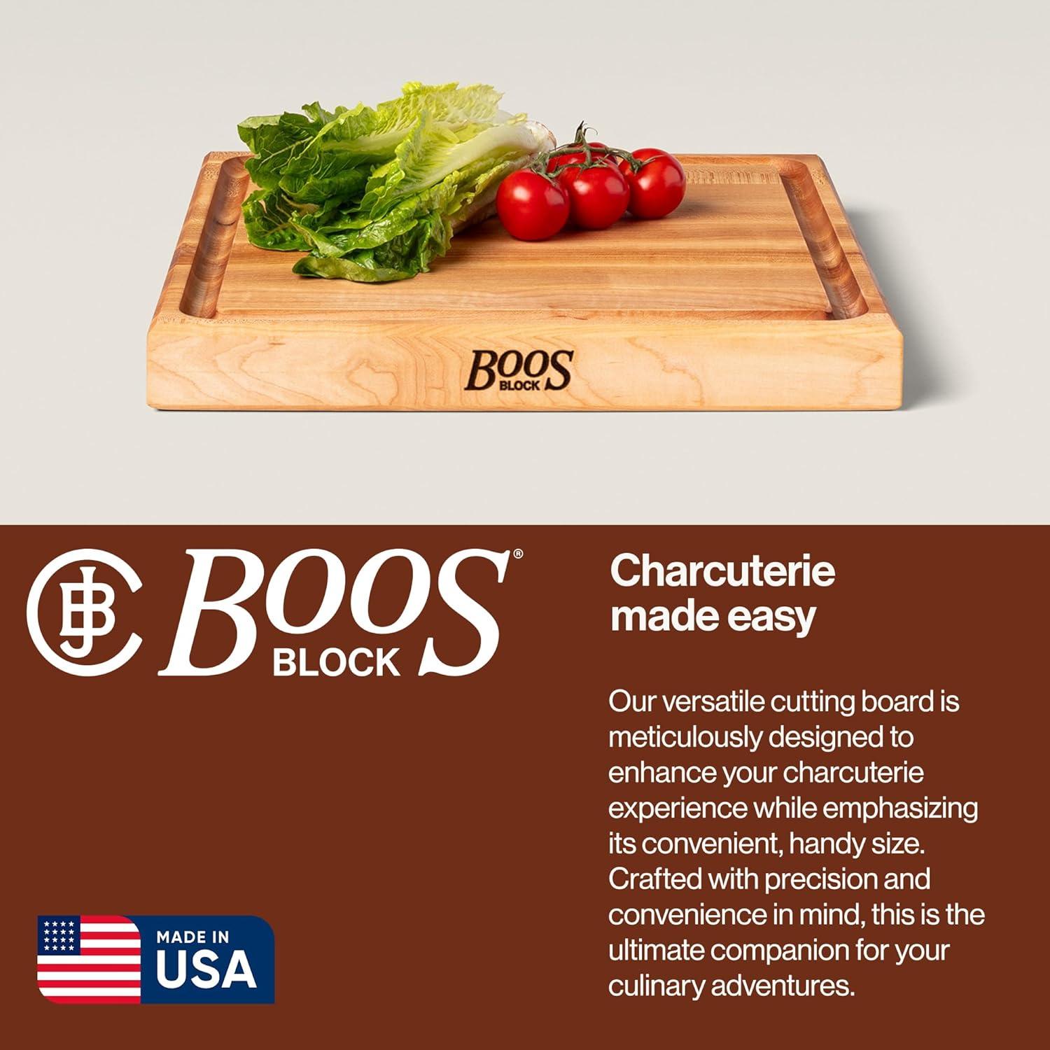 John Boos Boos Block CB Series Large Reversible Wood Cutting Board with Juice Groove, 1.75-Inch Thickness, 15" x 15" x 1 3/4", Maple