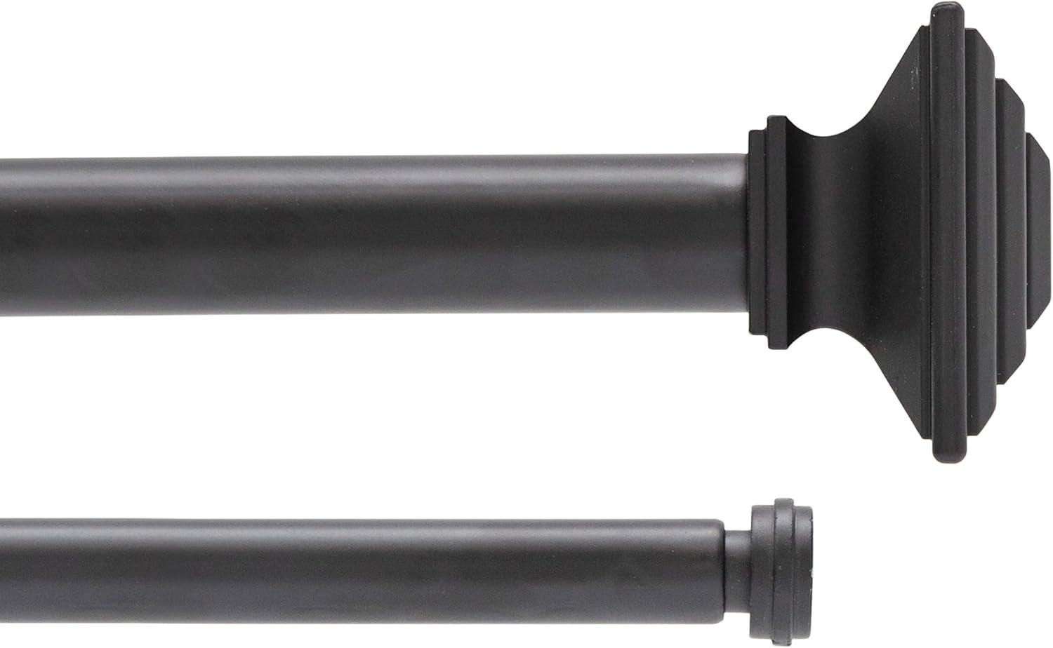 Mission Black Adjustable 1" Double Curtain Rod