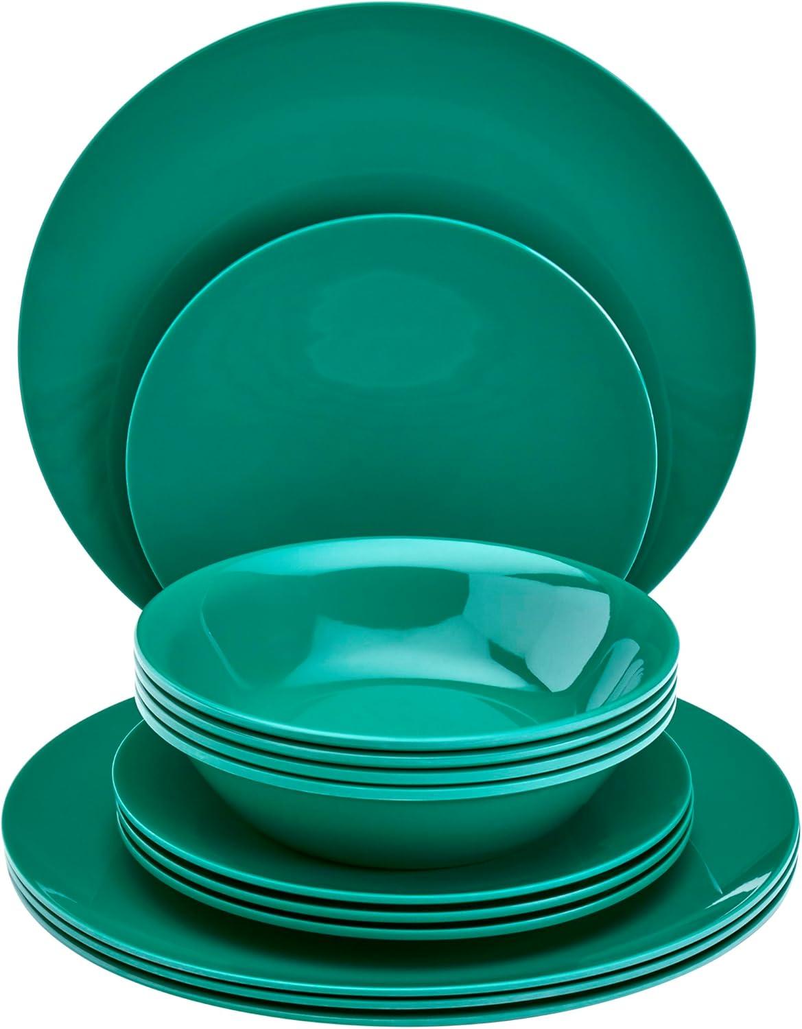 Tabletops Gallery Tabletops Gallery Peacock 12 Piece Melamine Dinnerware Set