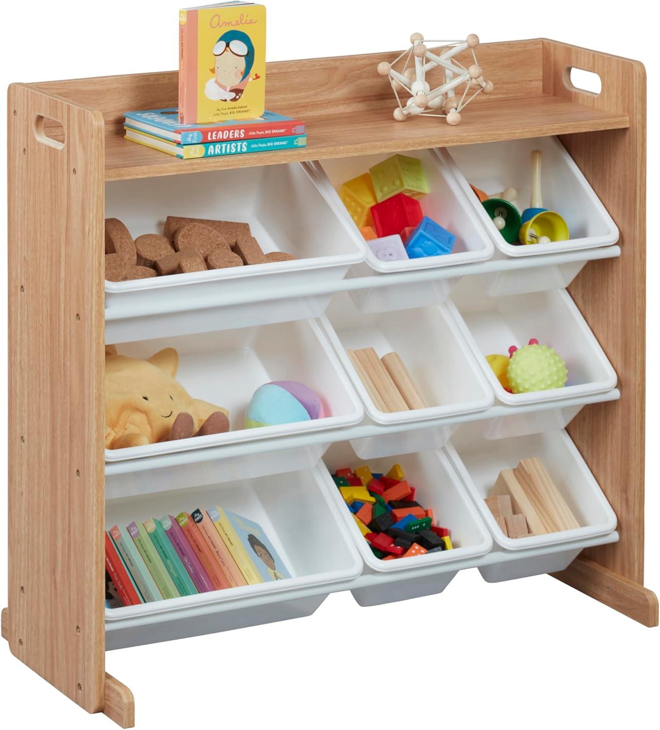 ECR4Kids ECR4Kids 3-Tier Organizer with Shelf and 9 Bins, Toy Storage