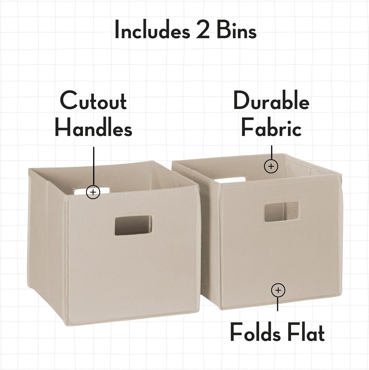 RiverRidge Kids 2pc Fabric Collapsible Storage Cube Organizers with Handles for Playroom Organization