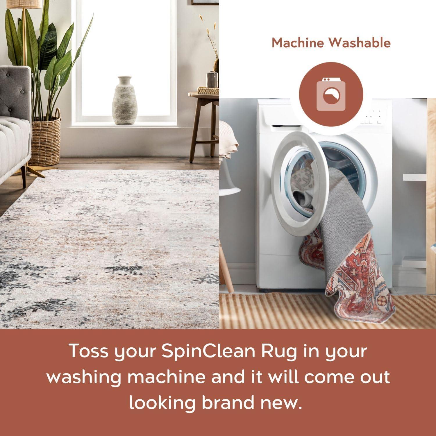 nuLOOM Danae SpinClean Machine Washable Stain-Resistant Area Rug