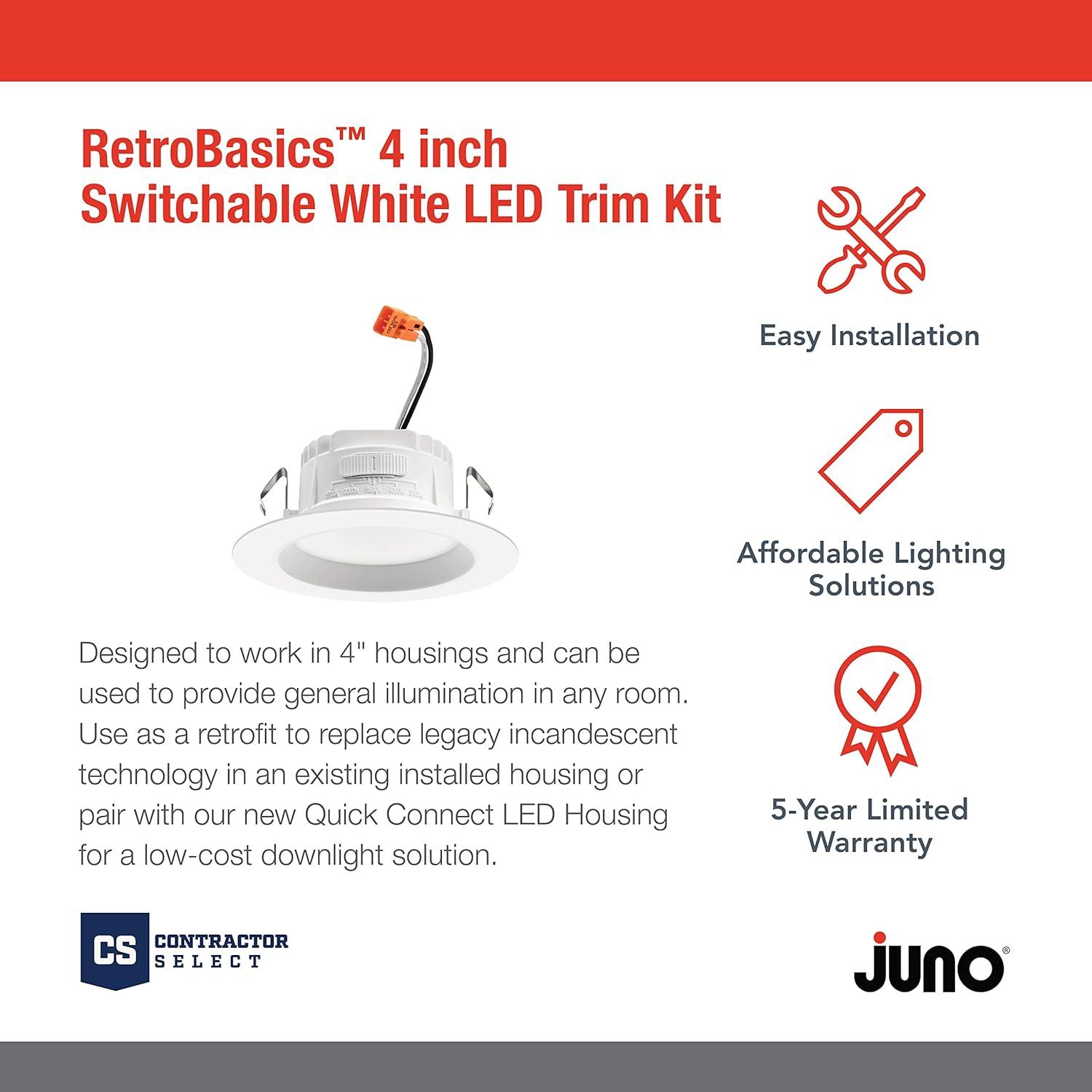 Matte White 4-Inch LED Retrofit Downlight 6-Pack