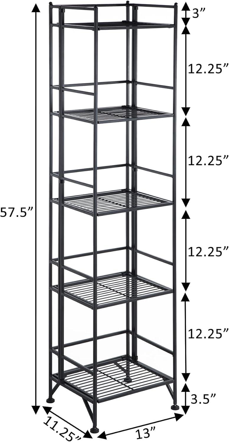 Convenience Concepts Designs2Go 5-Tier Folding Metal Shelf in Black Metal Finish