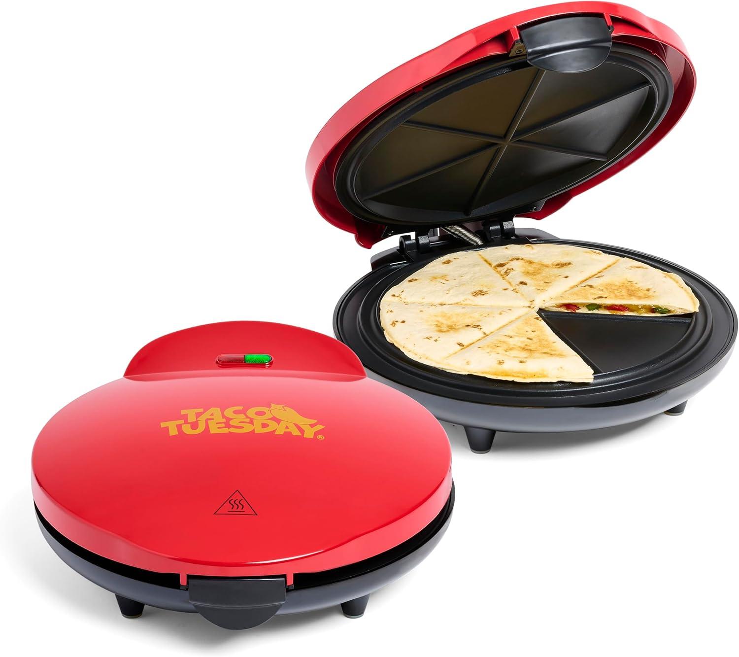 Taco Tuesday TCTEQM10RD 10 In. Electric Quesadilla Maker