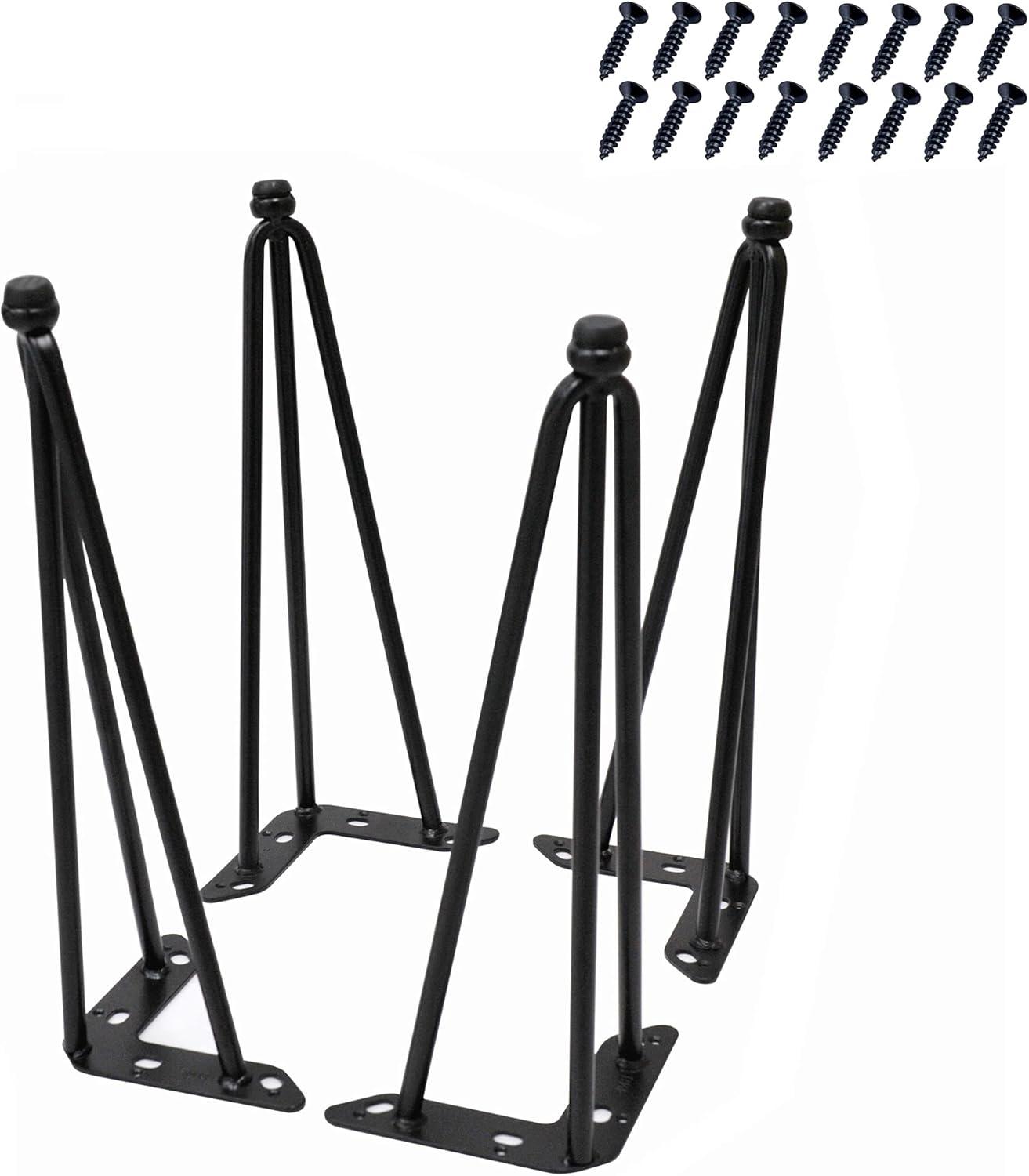 Home Soft Things 4 Piece Hairpin Metal Table Legs Furniture Legs Tripod 15" (4 pc)