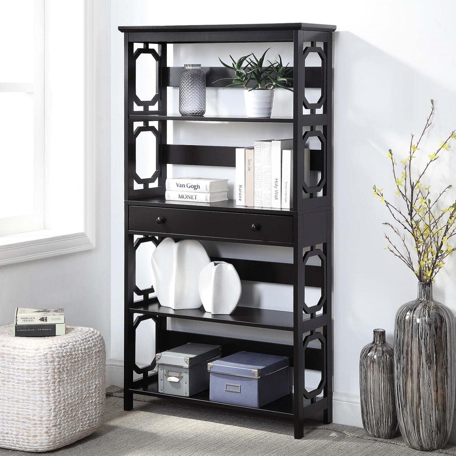 Convenience Concepts Omega 5 Tier Bookcase with Drawer, Espresso