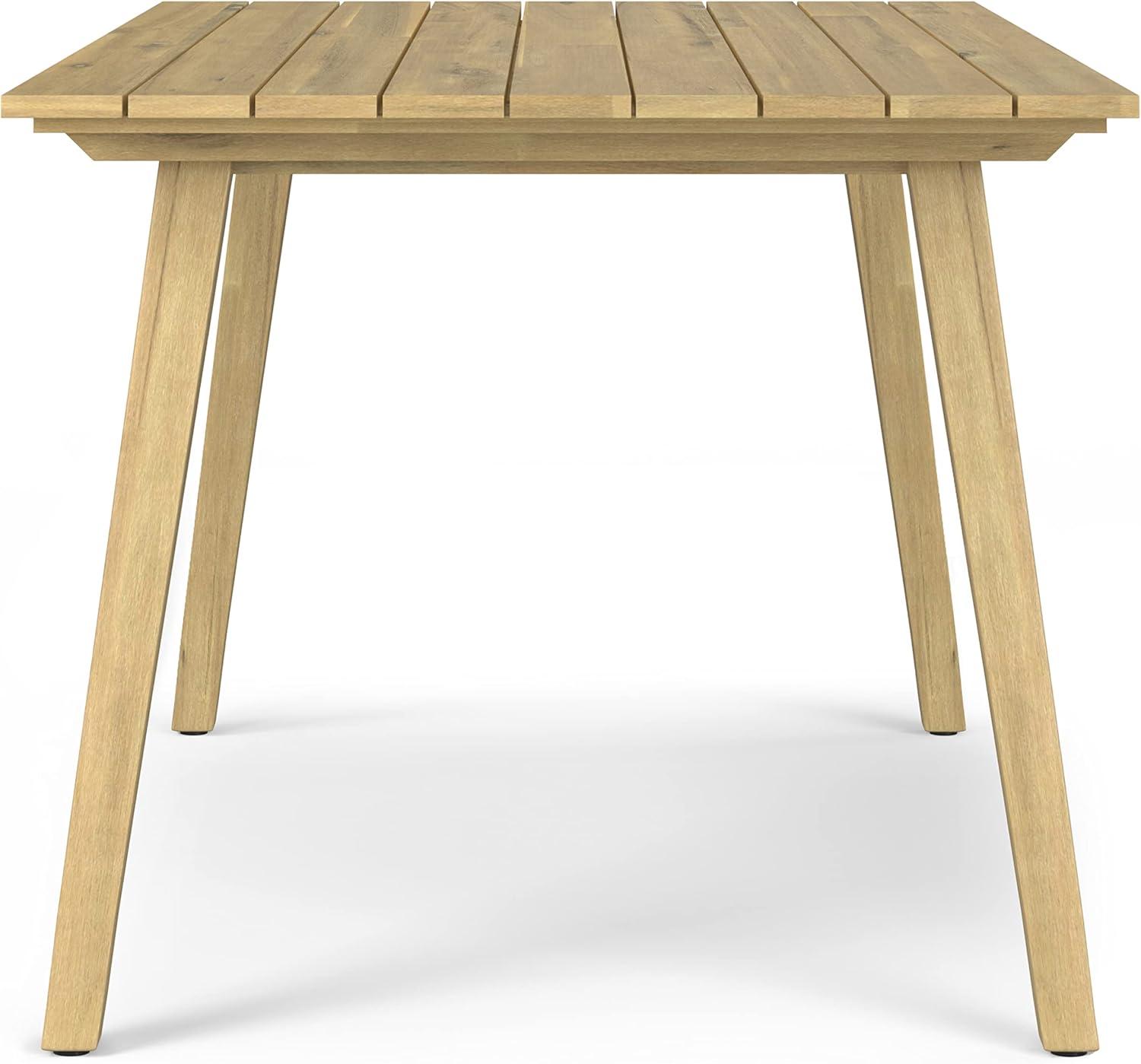 Kona 65 inch Wide Contemporary Outdoor Dining Table in Light Teak