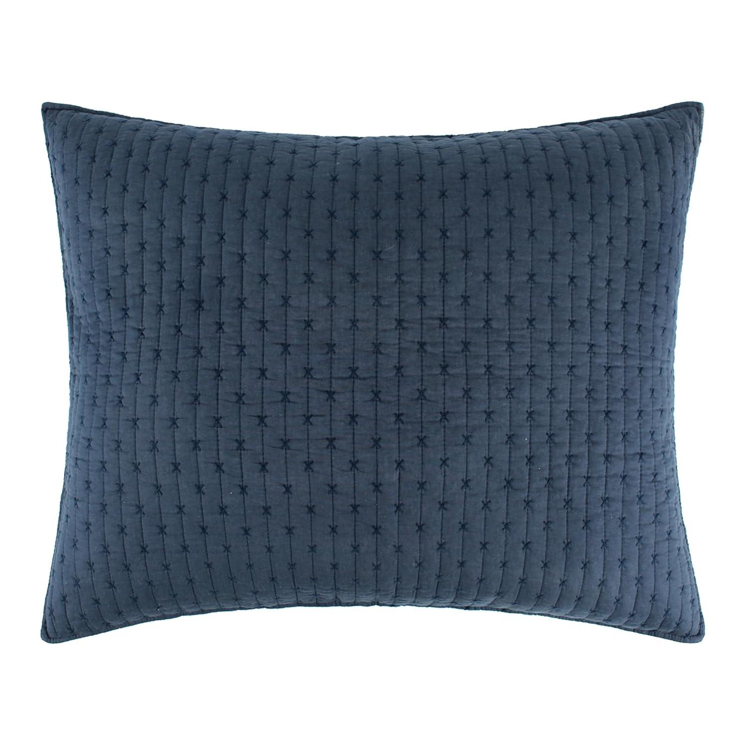 Cross Stitch Navy Full/Queen Quilt Set- Levtex Home