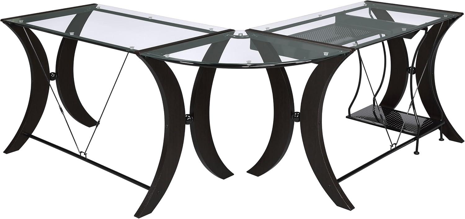 Monterey 3-piece L-shaped Computer Desk Set Cappuccino