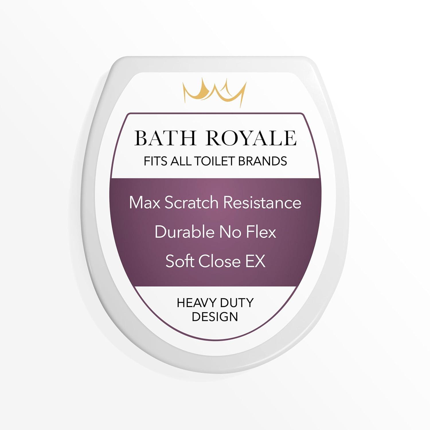 Slow Close Toilet Seat Round BR283-00 Heavy Duty & Scratch Resistant, Fits All Toilet Brands, MasterSuite Series