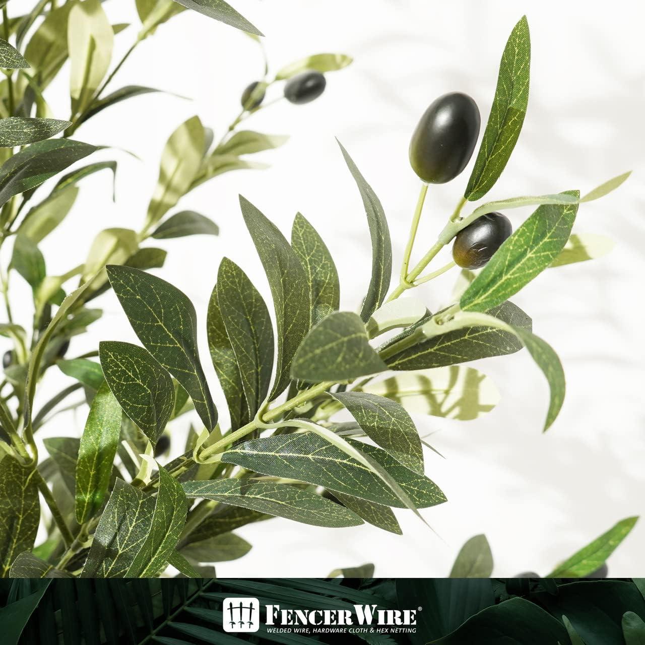 6-Foot Green Artificial Olive Tree in Black Plastic Pot