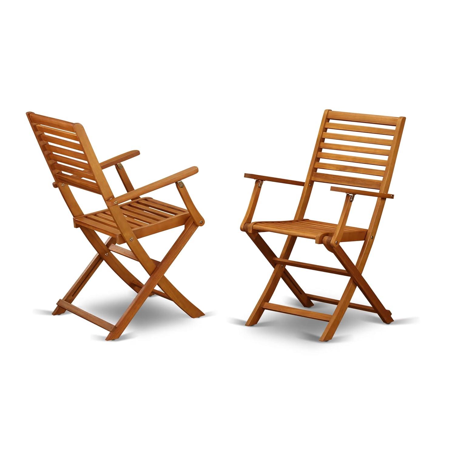 East West Furniture Wooden Patio Set Natural Oil, BSBS9CANA