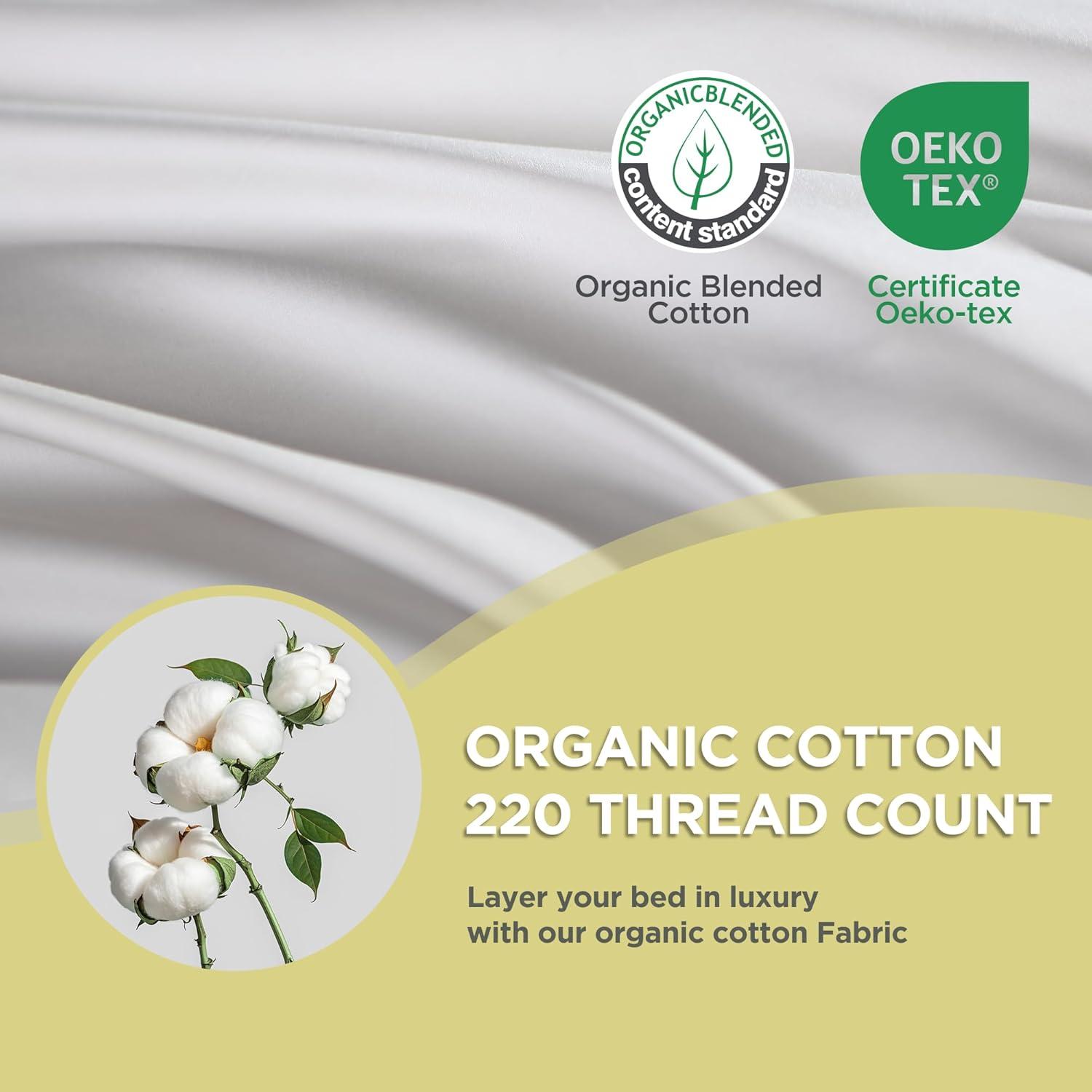Farm To Home  Organic Blended Cotton Down Alternative Pillow - 2 Pack - White King - Set of 2
