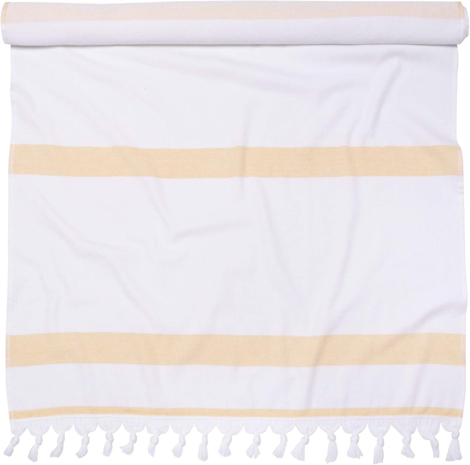 Impressions Ula Stripe Fouta Beach Towel with Tassels