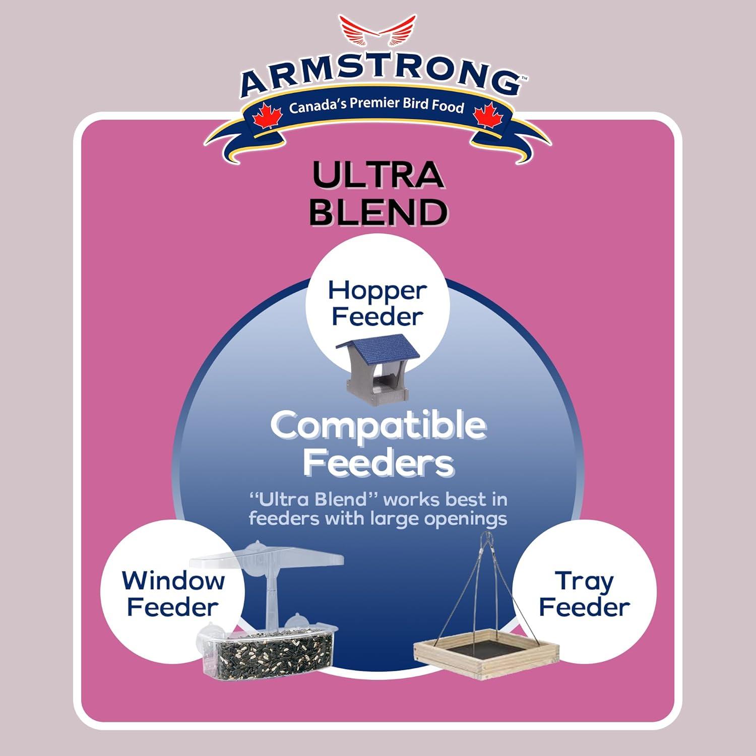 Armstrong Wild Bird Food Ultra Bird Seed Blend for Wild Songbirds, 15.4lbs