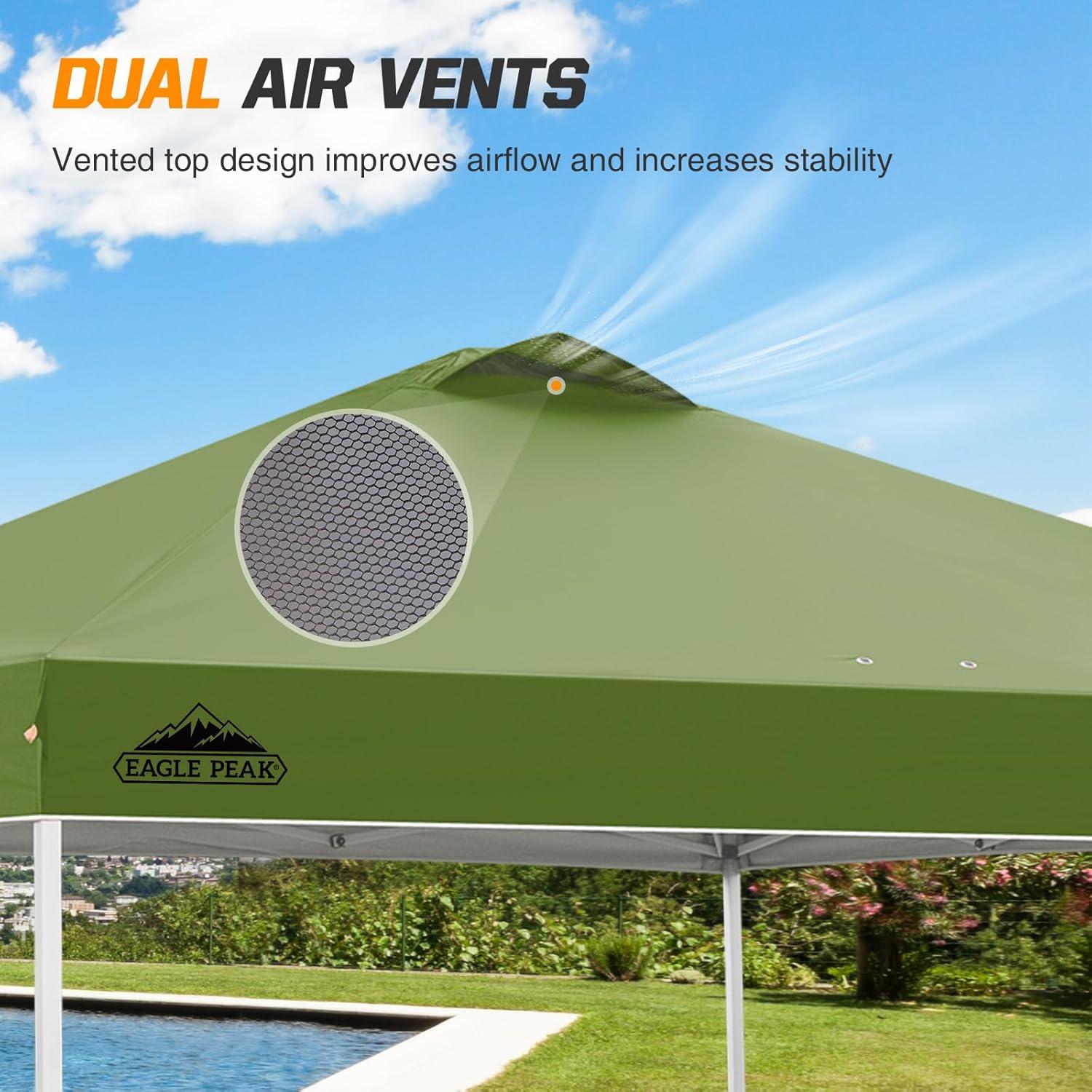 EAGLE PEAK Pop Up Canopies 10 Ft. W x 10 FT. D Metal Party Tent Canopy