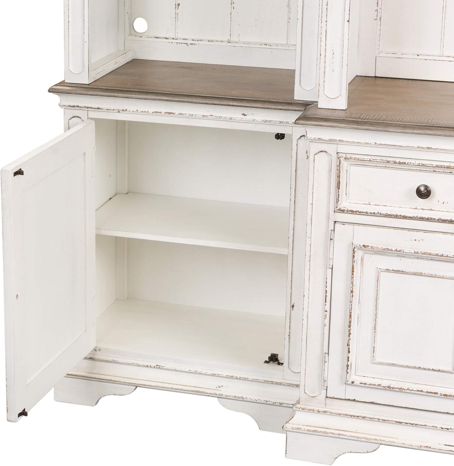 Magnolia Manor White Entertainment Center with Piers
