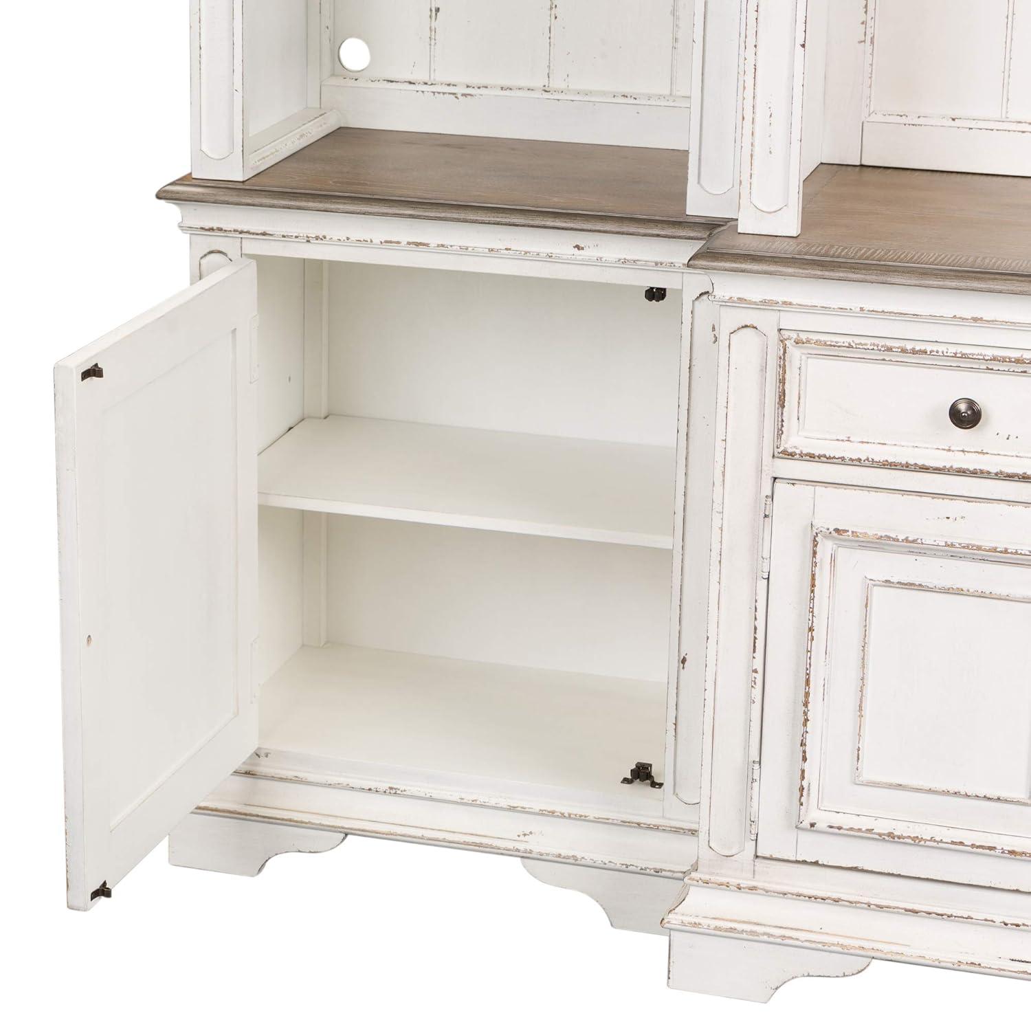 Magnolia Manor White Entertainment Center with Piers