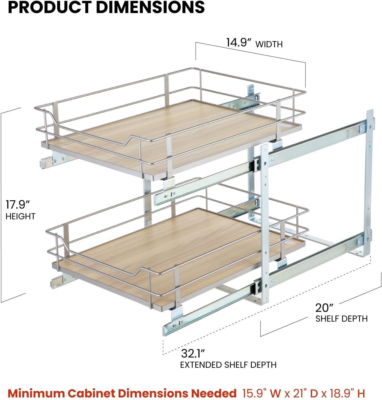 Home Zone Living Pantry Shelf Organizer Pull Out Drawer