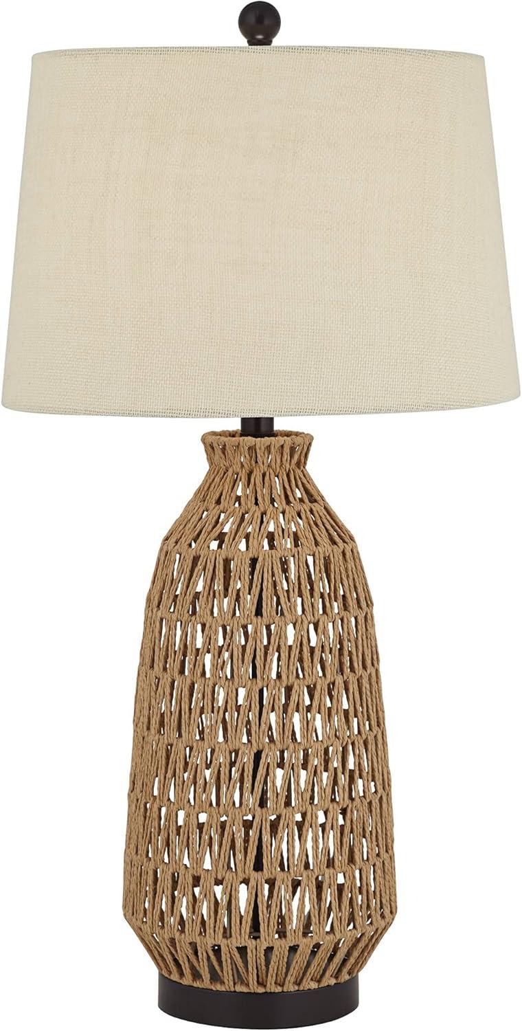 San Carlos 29" Coastal Modern Table Lamp with Bronze Accents and Oatmeal Shade