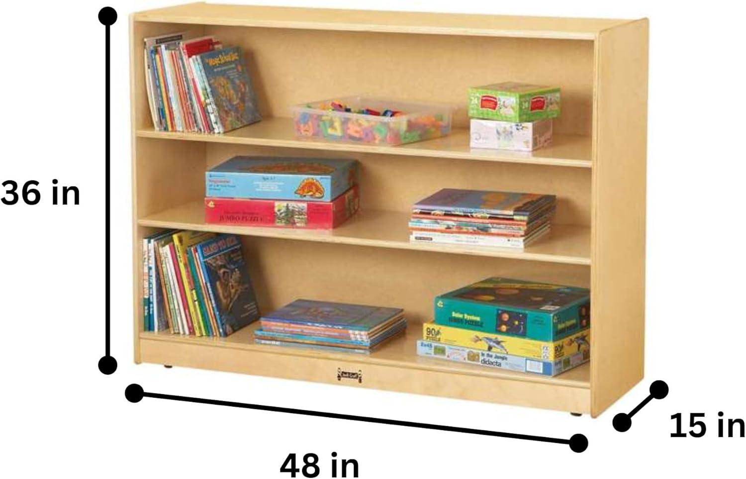 Adjustable Baltic Birch Kids Mobile Bookcase with Shelves