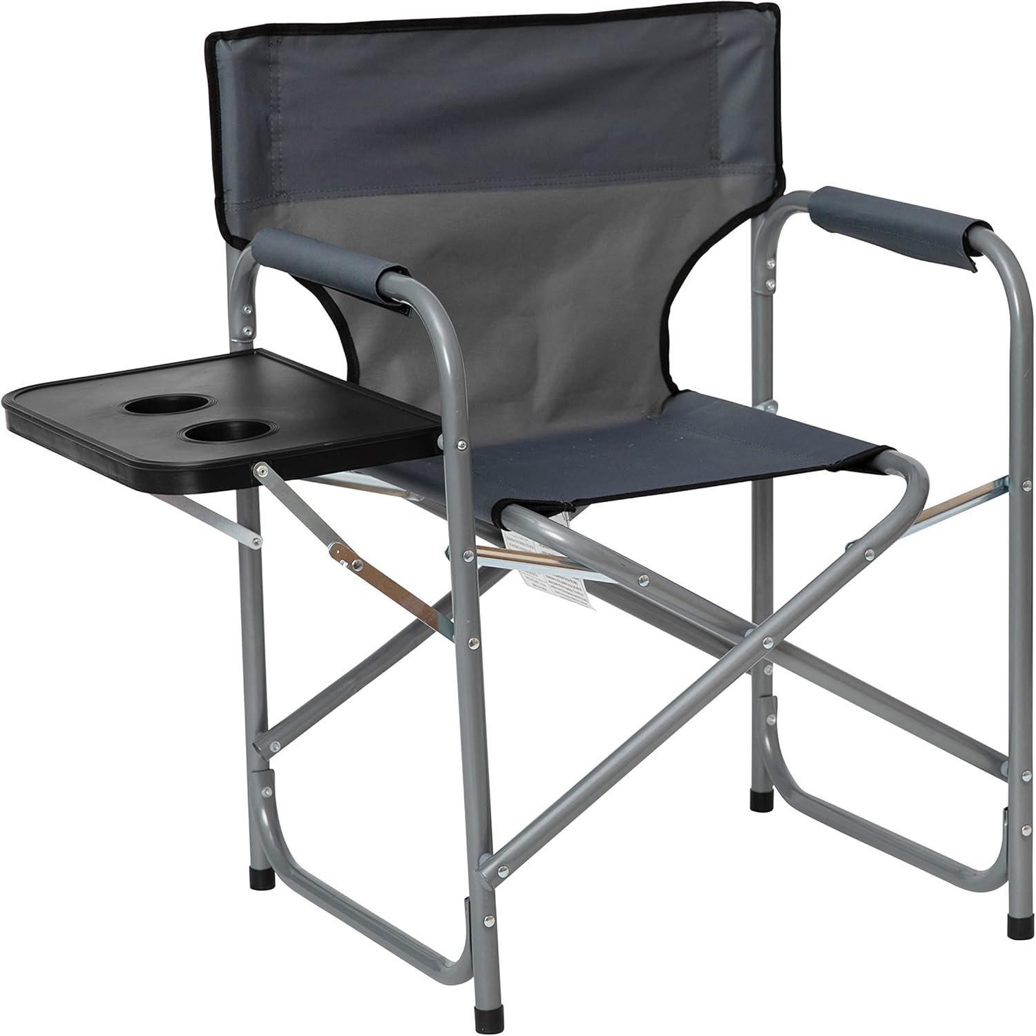 Flash Furniture Steel Camping Chair, Gray