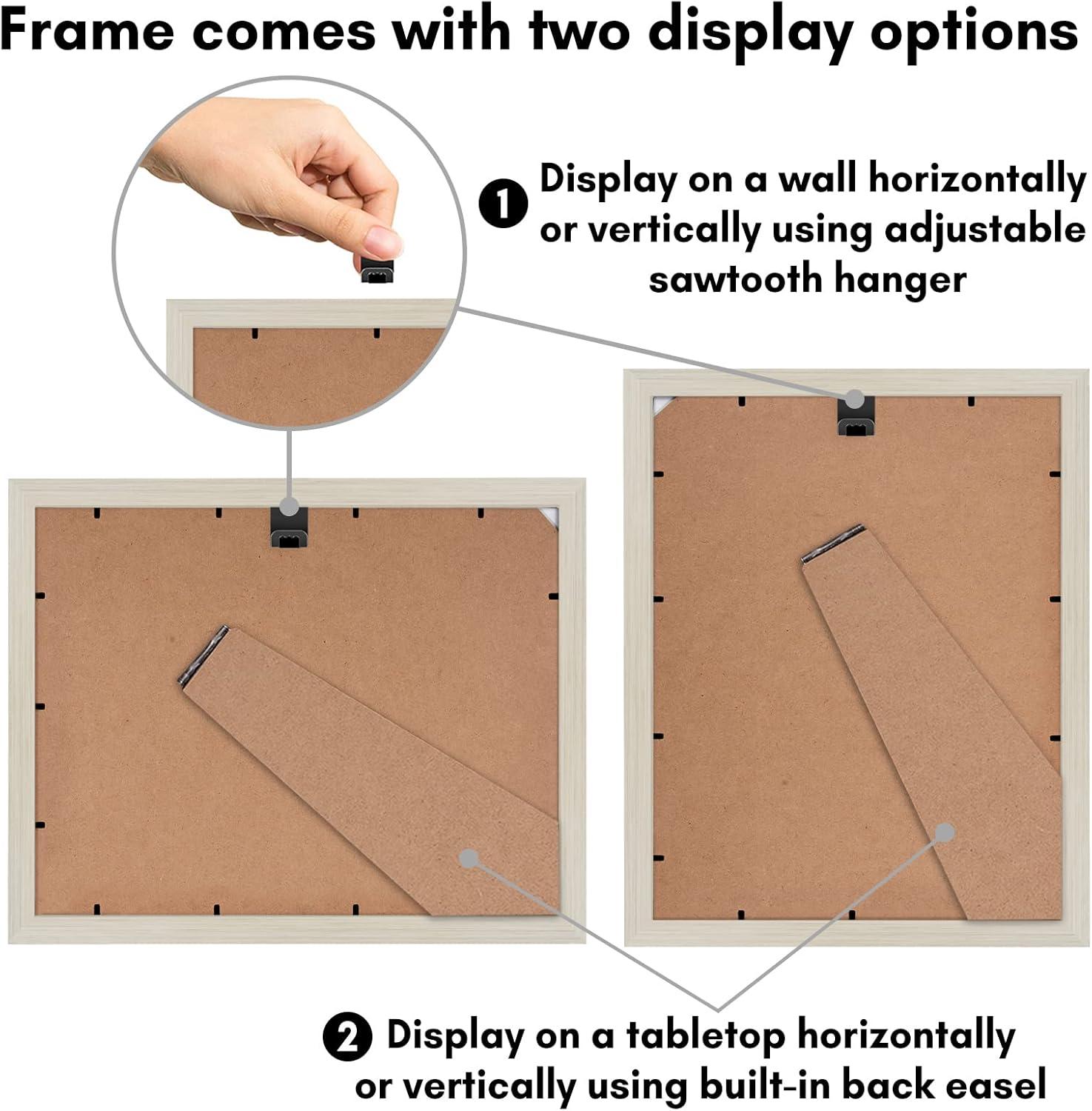 Americanflat 9x12 Picture Frame with Shatter-Resistant Glass - Use as 6x8 Frame with Mat or 9x12 Frame Without Mat - Signature Collection - Light Wood