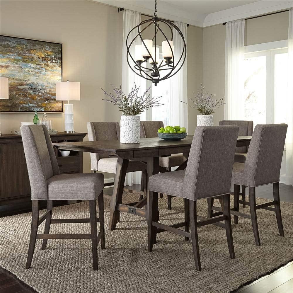Liberty Furniture Industries Double Bridge Upholstered Counter Chair (RTA), W20 x D24 x H43, Dark Brown