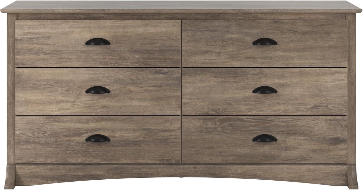 Salt Spring 6 Drawer Dresser Drifted Gray - Prepac