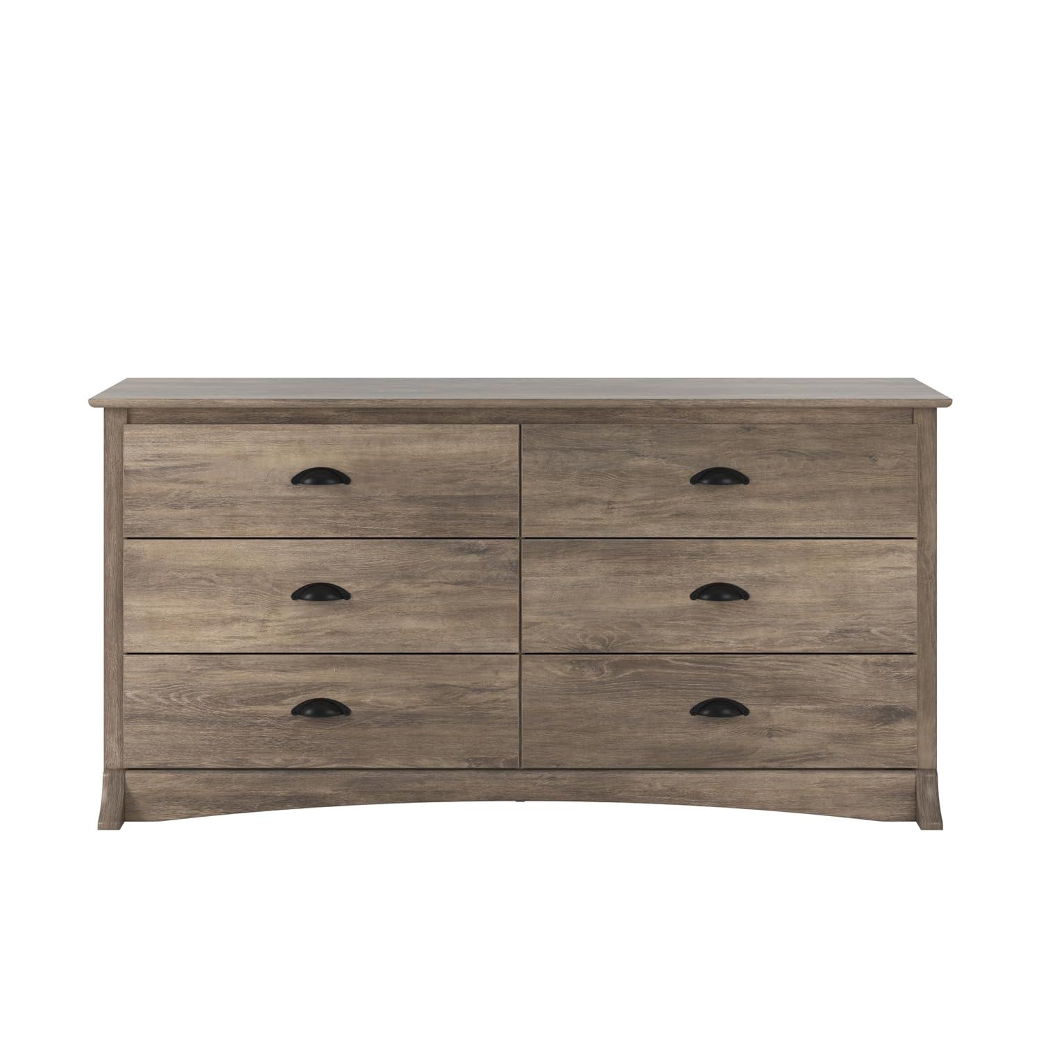 Salt Spring 6 Drawer Dresser Drifted Gray - Prepac