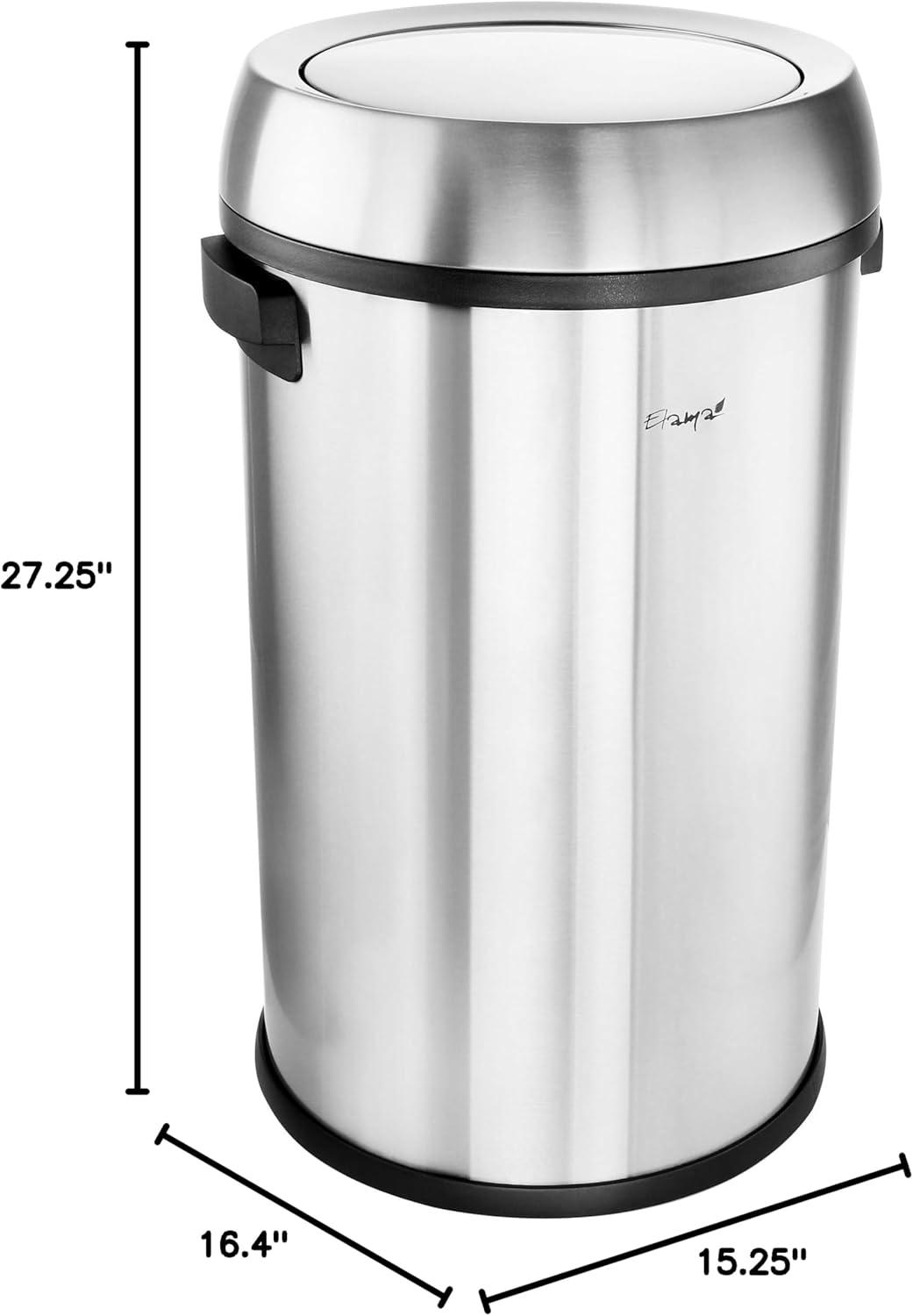 Steel Swing Lid Trash Can - 17 Gallons