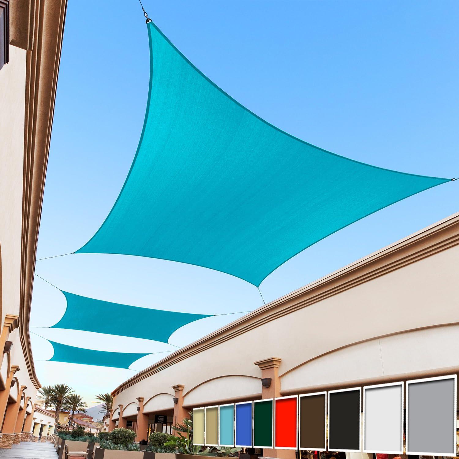 Royal Shade 10' x 13' Turquoise Rectangle Sun Shade Sail RS-SLR, UPF50+ 95% UV Blockage, 200GSM Commercial Standard Heavy Duty, Water & Air Permeable Canopy Fabric for Patio (We Make Custom Sizes)