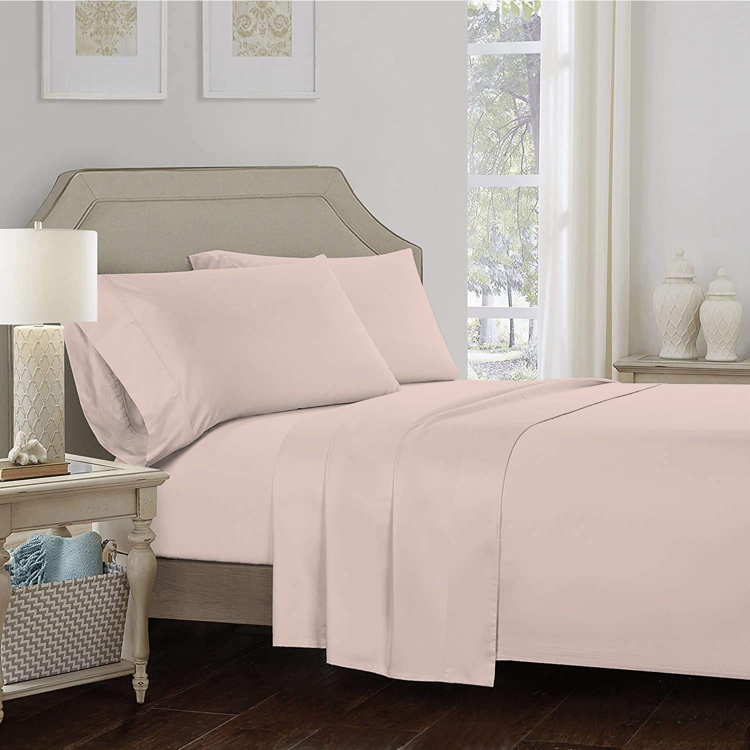 Blush Full Cotton Percale Sheet Set