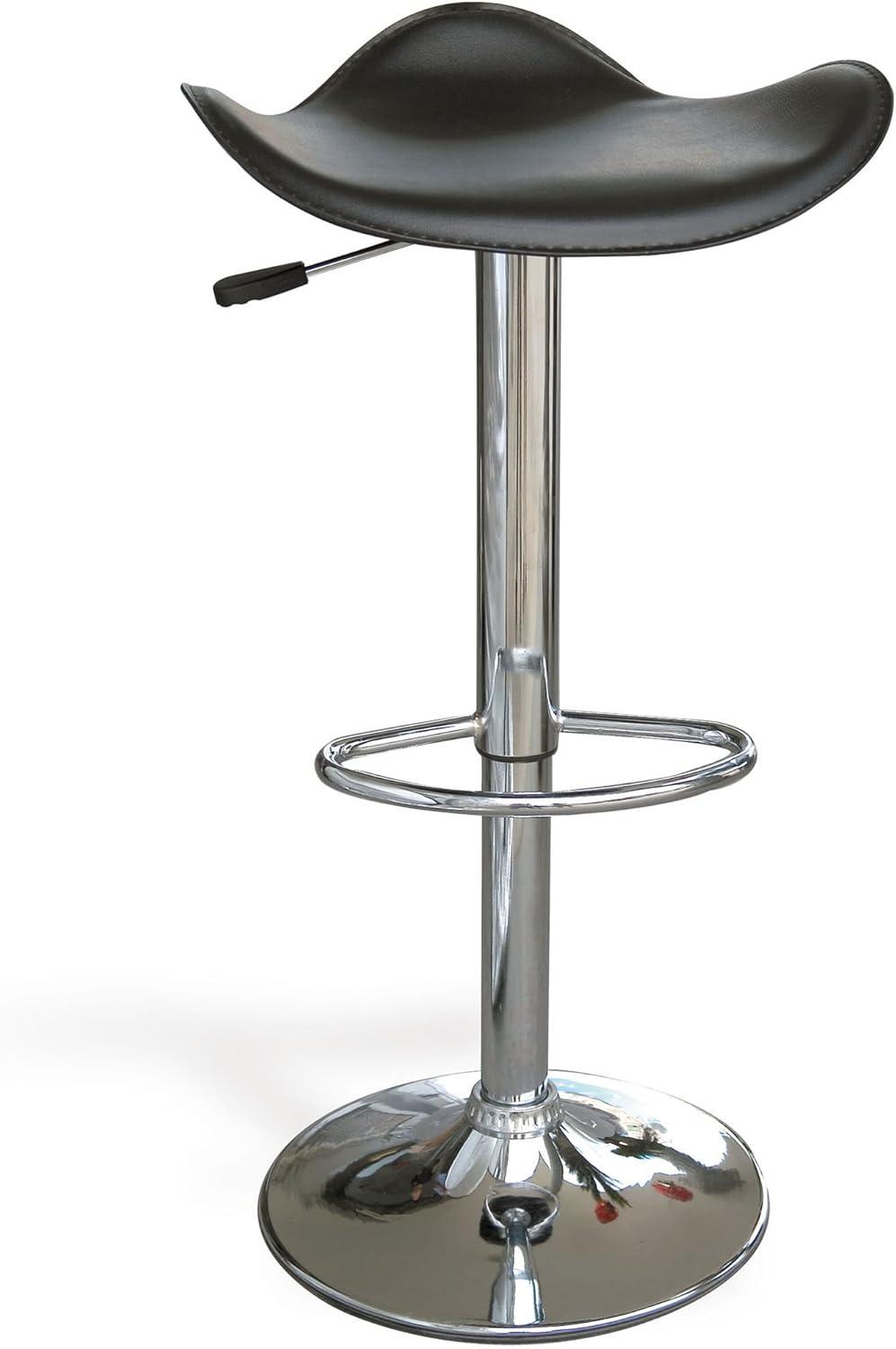 AmeriHome Adjustable Swivel Seat Backless Bar Stool with Polished Chrome Plated Steel Base