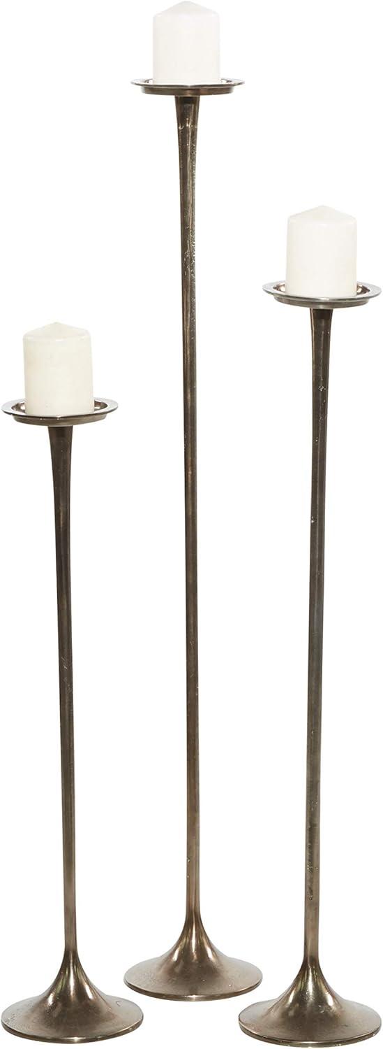 Set of 3 Metallic Aluminum Candle Holders - Olivia & May