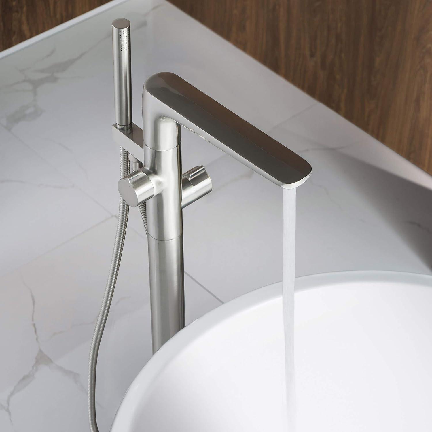 Lumen Floor Clawfoot Tub Faucet with Diverter