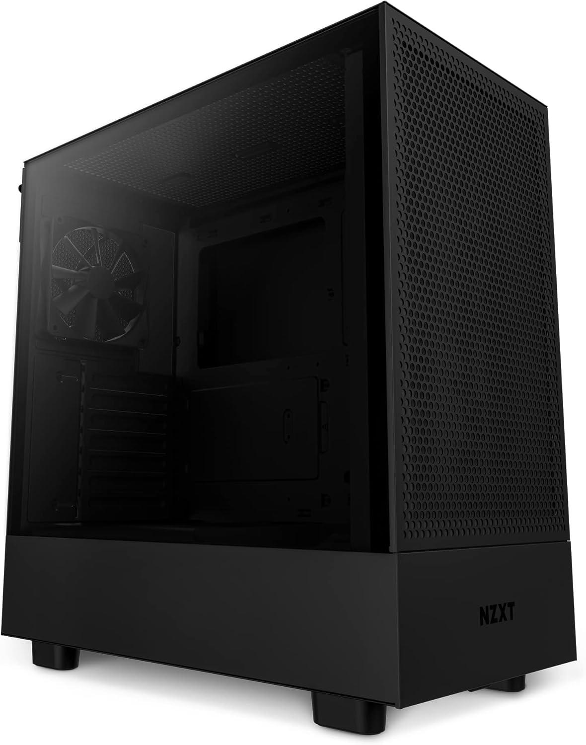 Black Mid Tower Gaming Case with Tempered Glass Panel