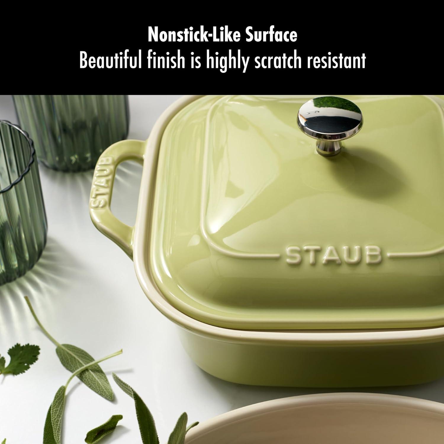 Staub Staub Ceramic 4-Pc Baking Pans Set, Casserole Dish With Lid, Brownie Pan,