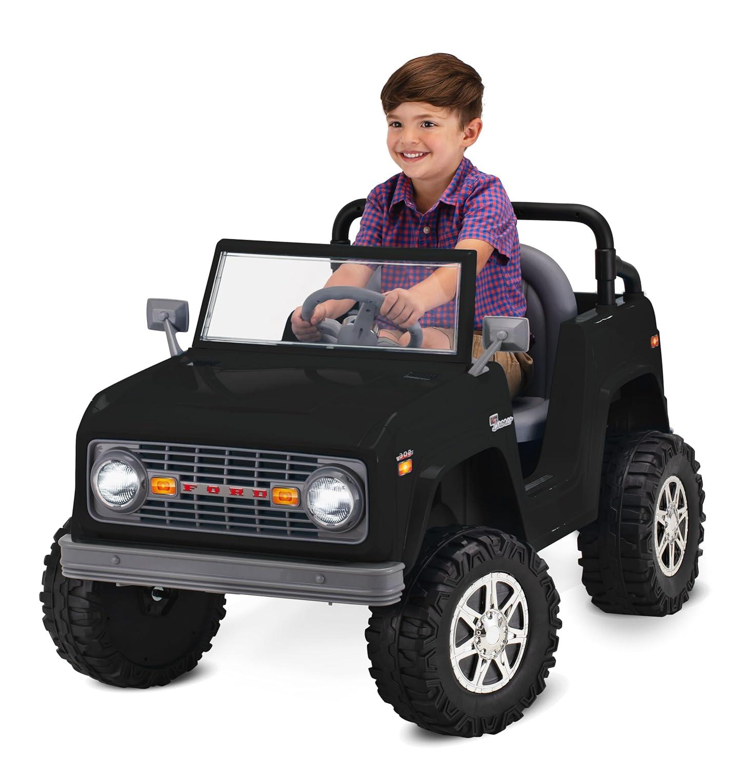 Kid Trax Classic Ford Bronco Ride-On Toy, 6-Volt, Black